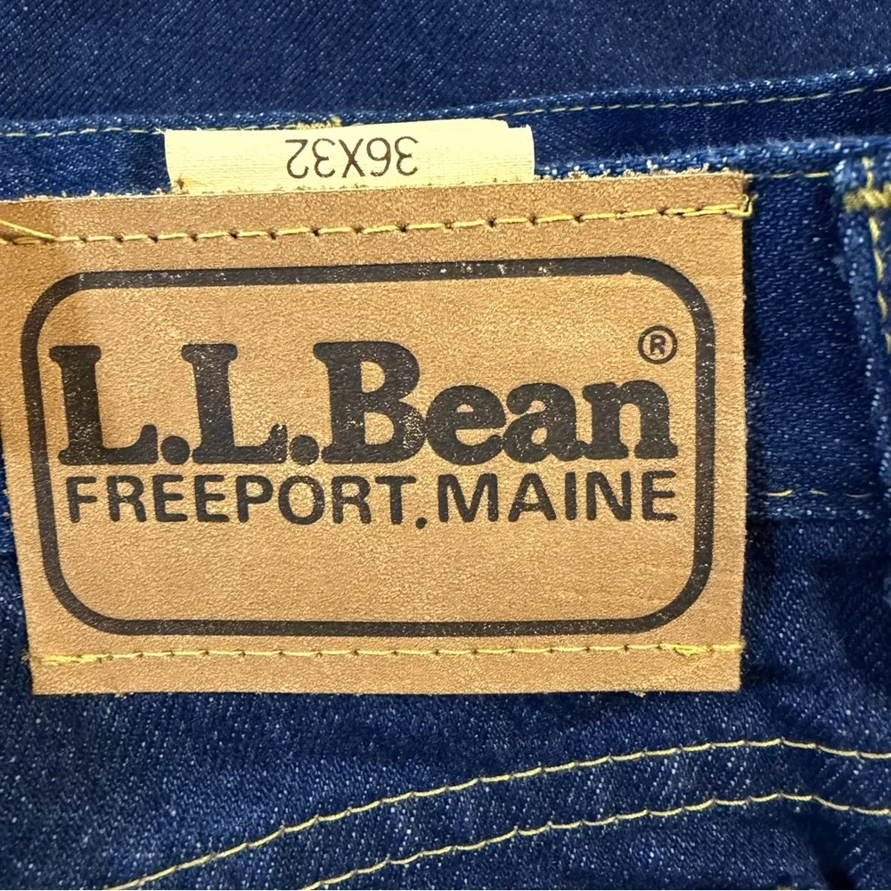 Vintage L.L.Bean Flannel Lined Jeans Mens 36x32 NWT Made USA Dark Wash Denim